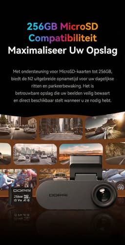 Dashcam Auto Camera Voor en Achter - 4K Beeld - met 64GB SD Kaart - GPS - DDPAI N2 — thumbnail 4