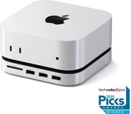 Satechi USB-C Stand/hub Mac mini M4 (SSD) – Compact Ontworpen voor 2024 Mac Mini – Voorpoorten voor Gemakkelijke Toegang – Compatibel met Oudere Apparaten via USB-A Poorten - Grijs — thumbnail 4