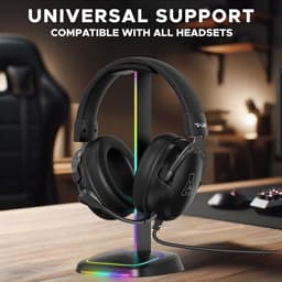 RGB Headset Houder met LED Verlichting - Koptelefoon Standaard met Kleurkeuze voor Gaming Bureau — thumbnail 2
