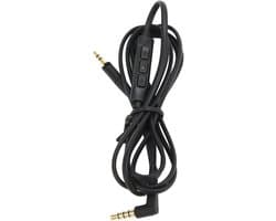 Vervangende kabel met volumeregeling voor hoofdtelefoon, 3,5 mm en 2,5 mm pluggen, 1,2 meter lang.