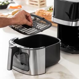 Royalty Line® AF21708D Airfryer XXL - 6.5 Liter Heteluchtfriteuse XL - 1700W - Digitaal Airfryers Met Kijkvenster - 8 Voorgeprogrammeerde Programma's - Zwart / RVS — thumbnail 5