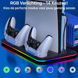 Docking Station geschikt voor PS5 Slim Charging Station - Oplaadstation Geschikt voor Playstation 5 - Accessoires Oplader Controllers - Headset Houder - Digital + Disc + Slim Edition — thumbnail 4