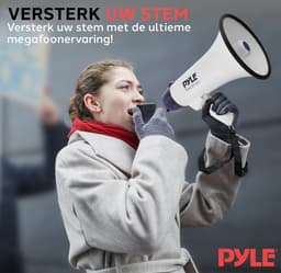 Pyle Megafoon Luidspreker - 40Watt Compact PA Bullhorn - Draagbare Luidsprekerhoorn met Sirene en LED Zaklamp - Verstelbaar Volume - Afneembare Microfoon — thumbnail 5