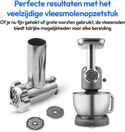 MEDION keukenmachine met vleesmolen (800 watt, gelijkstroommotor, roestvrijstalen kom van 4,6 liter, energiebesparend, zeer stil, digitaal sensor-touchdisplay, MD12600) Titanium — thumbnail 5