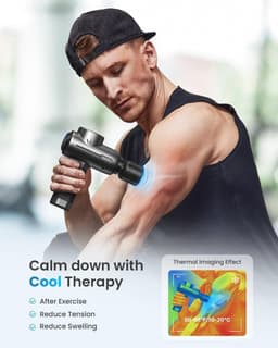 Draagbaar Massagepistool met Warmte en Kou - Percussie en Diepe Weefselmassage - Elektrisch Handmassagepistool voor Spierherstel — thumbnail 3