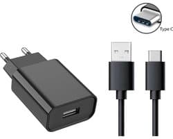 BSTNL USB Stekker - 5V 2A Stekker - USB Adapter - USB A naar USB C Kabel 1 Meter - Power Adapter - Geschikt voor al jouw USB-C Apparaten - Universeel