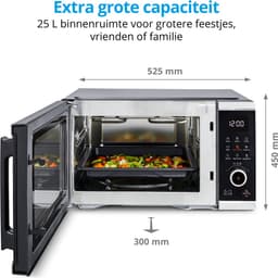 MEDION Magnetron met heteluchtfriteuse (3 in 1, 25 liter, 1500 watt hetelucht, 900 watt magnetron, 9 automatische programma's, popcornknop, ontdooifunctie, LED-display, MD11499) — thumbnail 9