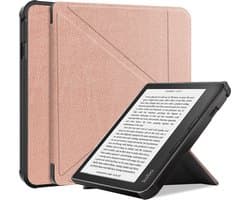 Hoes Geschikt voor Kobo Libra 2 - E-reader Bescherm Hoesje Case Sleep Cover Trifold - Hoes Geschikt voor Kobo Libra 2 Hoesje - Rosé Goud