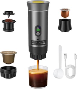 Mura Koffiezetapparaat - Espressomachine - Koffiezetter - Espresso Maker - Koffiemachine - Koud/Warm - 2 Standen - Grijs — thumbnail 1