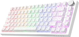 Ajazz AK820 – Mechanisch Toetsenbord 75% – Bedraad USB-C Gaming Keyboard – Hot Swap – Compact QWERTY – 82 Keys – Contourlijn wit — thumbnail 5