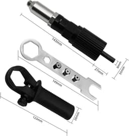 Rivet gun adapter met afneembare kunststof handgreep - elektrische klinknagelkop - krachtige en duurzame uitvoering - ShopVlot — thumbnail 4