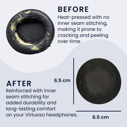 kwmobile 2x oorkussens geschikt voor Plantronics Blackwire C3220 C3320 C310 C320 C3200 - Earpads voor koptelefoon in zwart — thumbnail 2