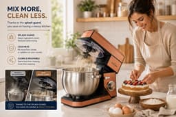 Swiss Haus® KM2285 Keukenmachine - 1500W Keukenrobot – 8.5L RVS Mengkom – 6 Snelheden + Pulse - Foodprocessor met Accessoires – Koper — thumbnail 3