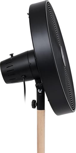Staande Ventilator - Vloerventilator Hout - Ruimte Koelen - 5 Metalen Bladen - 90-120 cm Hoog - Zwart Hout — thumbnail 4