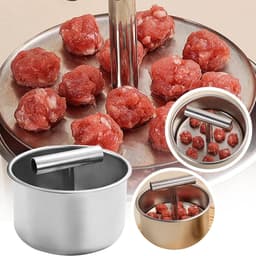 Gehaktballetjespers - Keukenmachine - Maaltijden Bereiden - Gelijkmatige Porties - 12 Gaten - Zilver — thumbnail 4