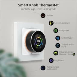 Slimme thermostaat - Temperatuurregelaar - Verwarming regelen - WiFi bediening - 720 Watt - Wit — thumbnail 4