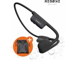 REBØNE Urban Bone Conduction Headphone - Sport Oortjes Draadloos - Hardloop Hoofdtelefoon - Draadloze Bluetooth Koptelefoon - Sportoordopjes - Draadloos - Open Ear - Wireless - IPX6 Waterdicht / Zwart
