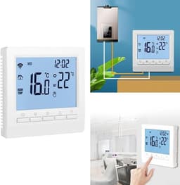 Slimme Thermostaat - Ruimteverwarming Controle - Energie Besparen - Programmeerbare Weken - 86x86mm - Wit — thumbnail 3