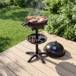 Tristar Elektrische BBQ met Stand - 2200W - Ø41 cm - Deksel met Thermometer - Keramische Coating - 250°C - BQ-2885 — thumbnail 5