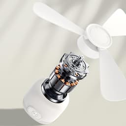 1 stuk - USB-plafondventilator - Drie instelbare snelheden - Bureauventilator - Tentventilator - 27 cm - Voor verkoeling binnen, op het bureau, buiten, in de tent en op reis - Wit — thumbnail 5