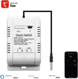 Slimme Temperatuur Sensor - Vochtigheidsschakelaar Thermostaat - Energie Monitoring - Waterdichte Sonde - 16A Relais - Wit — thumbnail 5