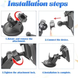 Thijox - Verstelbare Zuignaphouder Auto - Siliconen Dashcamhouder met 360 Graden Hoek - Geschikt voor Autoruiten, DVR-camera, GPS en Camcorders - Zwar — thumbnail 5