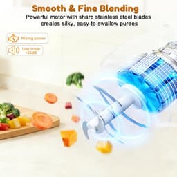 Babyvoedselmaker, babypapbereider, automatisch koken en versnipperen voor gezonde zelfgemaakte babyvoeding, BPA-vrij — thumbnail 2