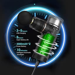 Mini Massagepistool – 3200 RPM – 5 Snelheidsstanden – 4 Opzetstukken – Stil <45 dB – USB-C – 0,47 kg — thumbnail 4