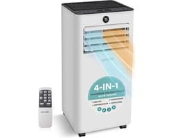 Mobiele Airco - Draagbare Airco - Ruimte Koelen en Verwarmen - 4-in-1 Functionaliteit - 31 m² - Wit