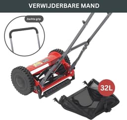 Handgrasmaaier - Kooimaaier - Gazon Onderhoud - Stil en Milieuvriendelijk - 40 cm Maaibreedte - Groen — thumbnail 2