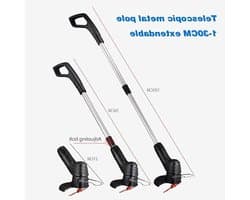 Elektrische Grastrimmer - Draadloze Snoeier - Gazon Onderhoud - Uitschuifbaar Handvat - Tot 103 cm - Zwart
