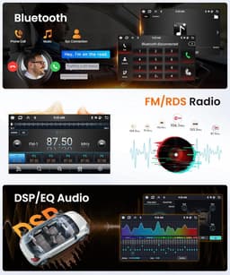 Auto radio 10.1 inch - 8-core Android - 6GB RAM + 128GB opslag - Navigatie en Bluetooth - SnelShoppen — thumbnail 4