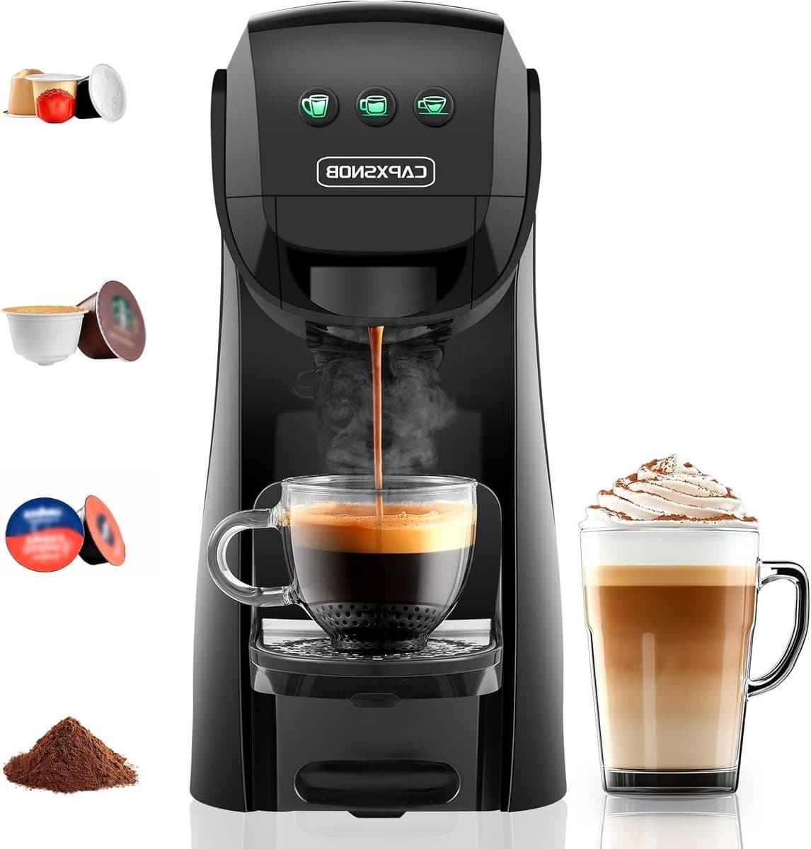 Koffiezetapparaat - Eenkopsmachine - Thuis Koffie Maken - 4-in-1 Systeem - 082 L Reservoir - Zwart — afbeelding 1