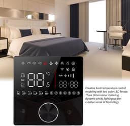Slimme Thermostaatknop - Temperatuurregelaar Vloerverwarming - Comfort Verhogend - Nauwkeurigheid ±1°C - 88x12.4mm - Zwart — thumbnail 5