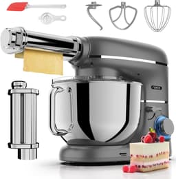 SnelShoppen - Keukenmachine met Pastamachine - 2000W Keukenrobot - Pasta Sheet Roller - 6,2L Mengkom - Antraciet - Ideaal voor Thuis, Feesten en Koken — thumbnail 1
