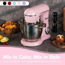 Keukenmachine - Deegmachine Mixer - Thuis Bakken - 1300W Motor Kracht - 6 Liter Kom - Roze — thumbnail 2