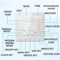 Slimme Thermostaat - Verwarming Regelaar - Energie Besparen - App en Spraakbesturing - 16 A - Wit — thumbnail 5
