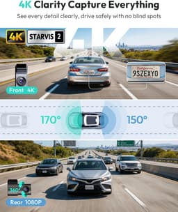 Solidchoice - 4K Dashcam met Nachtzicht en GPS, Inclusief 64GB SD Kaart — thumbnail 5