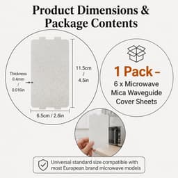 6 stuks universele mica-platen voor magnetron, 117 x 64 mm, golfgeleidingsdeksels, hoge hittebestendigheid, thermische - ShopVlot — thumbnail 4