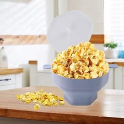 Popcornkom Siliconen - BPA-vrij - Magnetronoven Geschikt - Handvat - Eenvoudig Op te Bergen - Vaatwasserbestendig - Popcornschaal — thumbnail 4