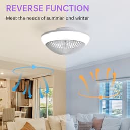 FloraGrace Ventilator – 38 cm Plafondventilator Met Verlichting – ABS – Wit – Dimbaar RGB Licht, Afstandsbediening, Timer En Omkeerbaar — thumbnail 3