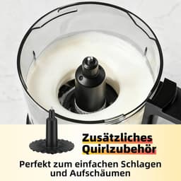 SnelShoppen - Krachtige 400W Keukenmachine met 2 Snelheden & Pulsefunctie | 4 RVS Messen & Klopper | 0.95L Afneembare Kom voor Hakken, Mengen, Emulger — thumbnail 5