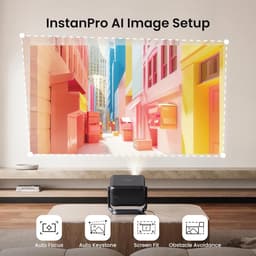 SnelShoppen - 4K Beamer Projector met Stand, Smart 1080P Full HD, 1000 ANSI Lumens, Draagbare Home Projector, Geschikt voor Netflix, WiFi5 Bluetooth, — thumbnail 4