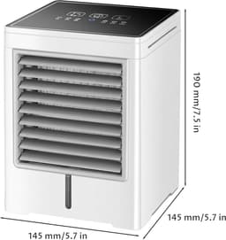 Mini Air Cooler - Persoonlijke Koeler - Persoonlijke Koeling - Gradiënt Koeling - 470ml Tank - Wit — thumbnail 5