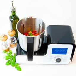 SnelShoppen - Multifunctionele Keukenrobot Compact 1500W met 10 Programma's, Digitale Weegschaal en Receptenboek, Wit/Zwart, VG HA 3000 — thumbnail 4