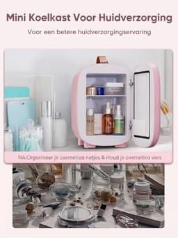 Lìon® Mini Koelkast - 5L Capaciteit - Skincare Koelkast - Minibar - Roze - 29cm x 20cm x 27cm — thumbnail 5