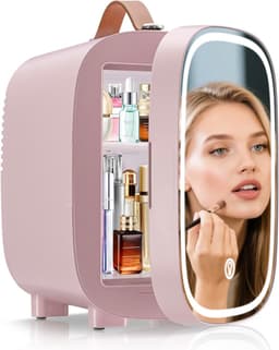 Lìon® Mini Koelkast - Minibar - 4L Capaciteit - Skincare Koelkast - Roze - 29cm x 21cm x 30cm — thumbnail 1