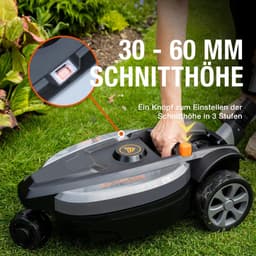 Accu Grasmaaier - Compacte Grasmaaier - Stads Tuinonderhoud - Draaibare Koppeling - 23 cm Snijdbreedte - Zilver Zwart — thumbnail 3