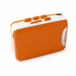 Retro Cassettespeler - 12x9x4cm - Draagbare Walkman met FM Radio & Opnamefunctie - Inclusief Oortjes - USB & Batterij Voeding - Ideaal Cadeau voor Muziekliefhebbers - Oranje — thumbnail 1