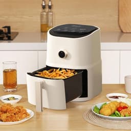 Luchtfriteuse - Friteuse - Gezond Bakken - 360 Graden Circulatie - 35 Liter - Beige — thumbnail 3